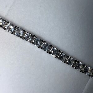 Mejuri Silver Tennis Bracelet with Prong-Set Stones